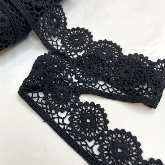 Woodstock Black Crochet Lace