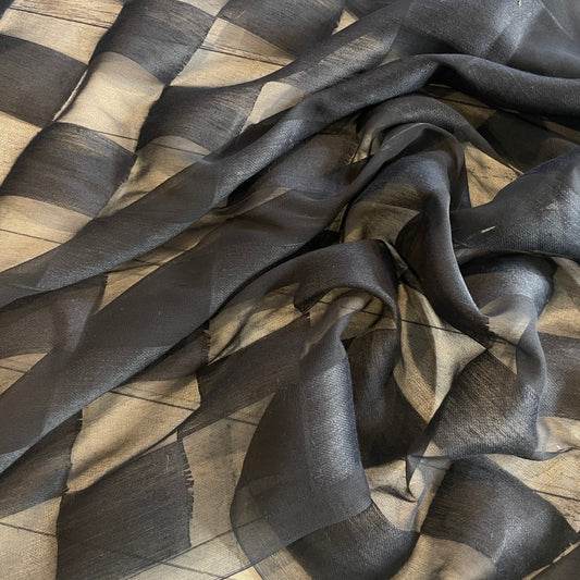 Checkerboard silk organdy