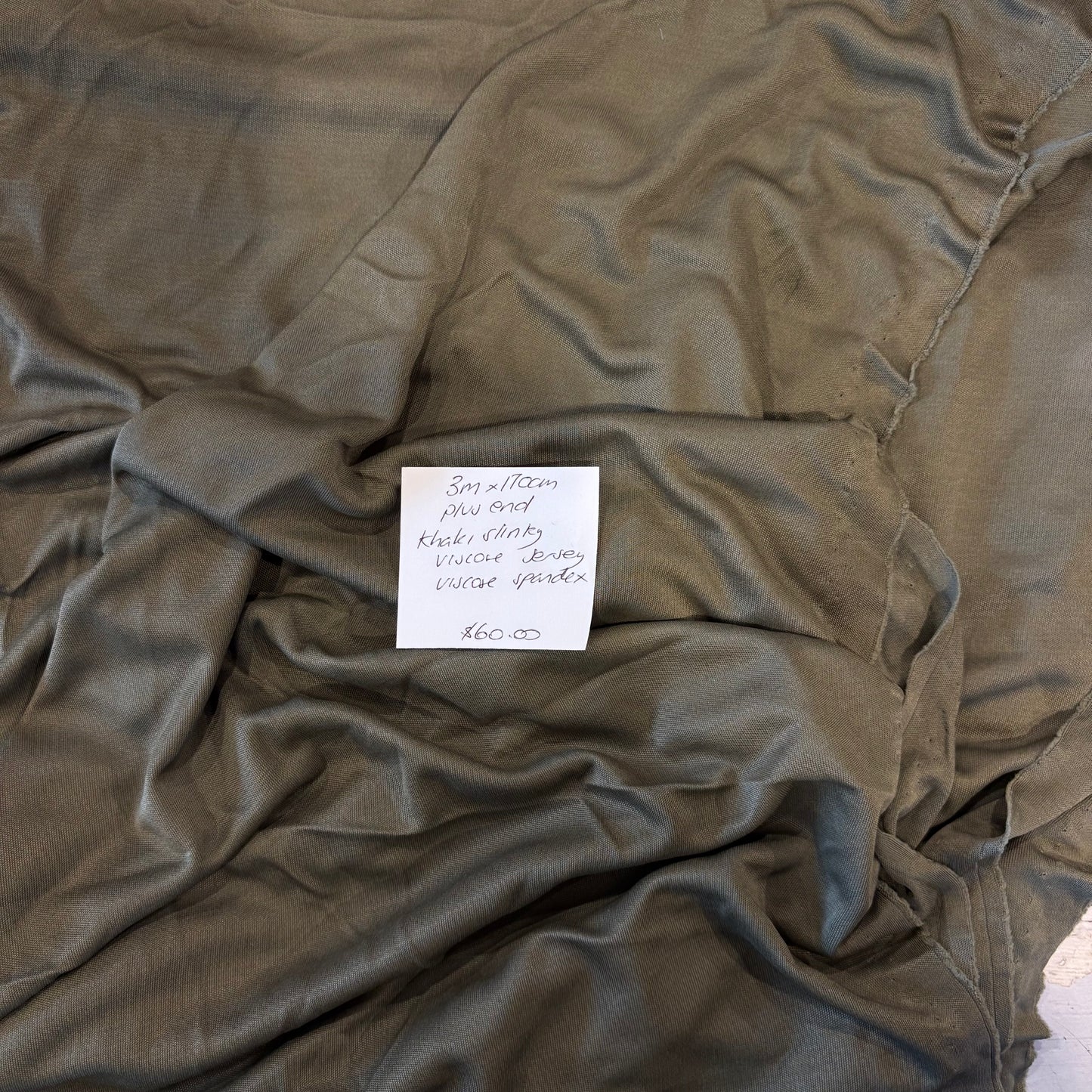3m Khaki Slinky Viscose Jersey