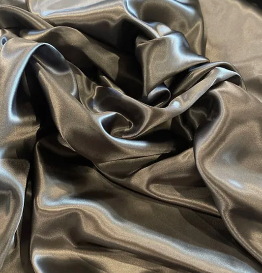 Charcoal acetate satin dress lining