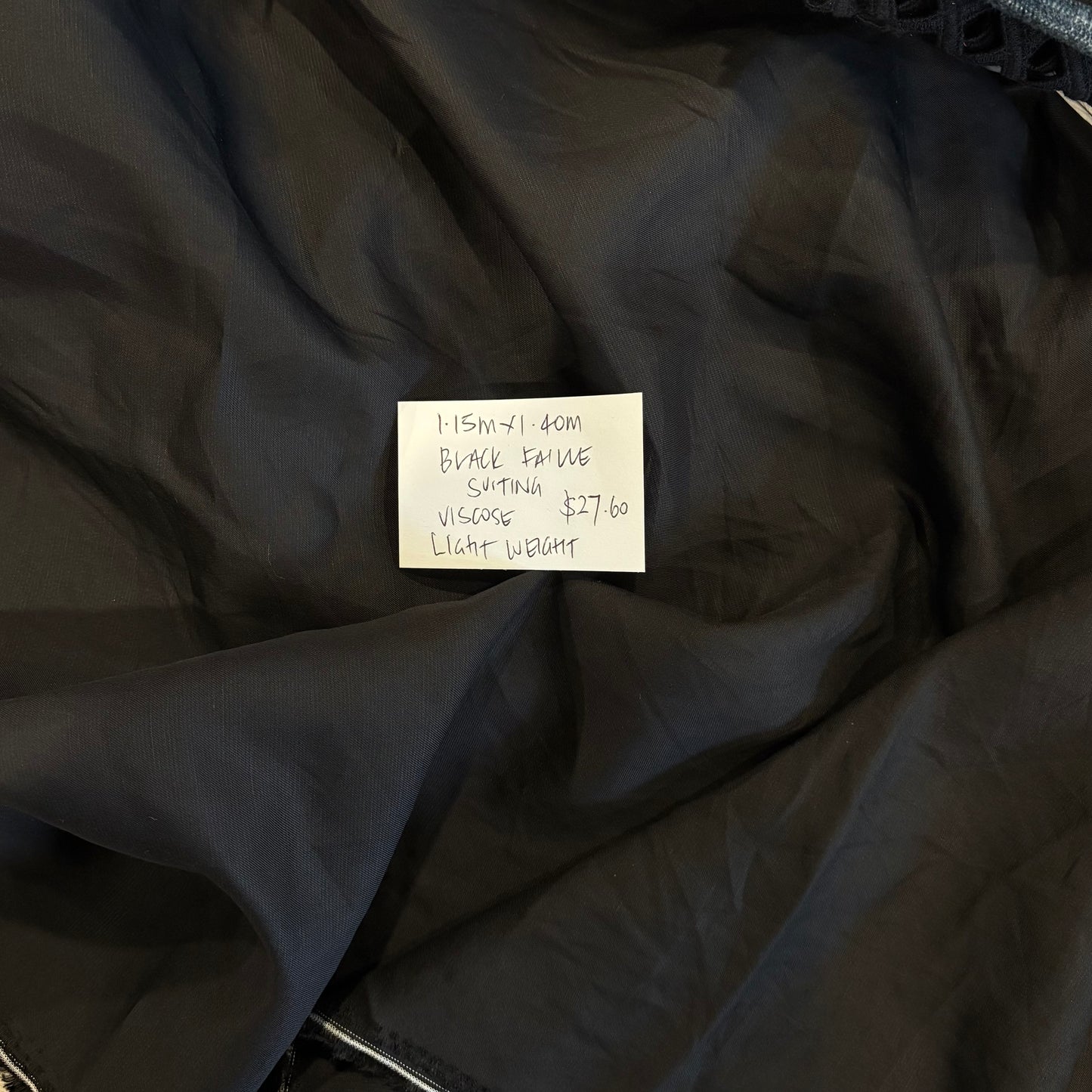 1.15m Black Faille Suiting