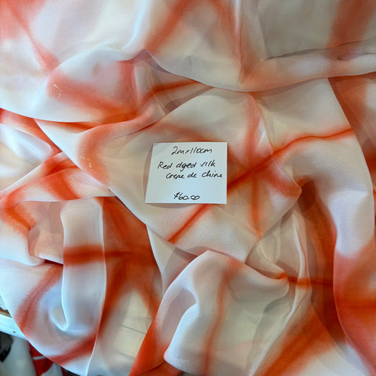 2m Red Dyed Silk Crepe De Chine Nicola Finetti