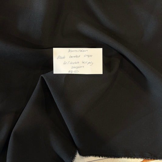 80cm Black Bonded Crepe