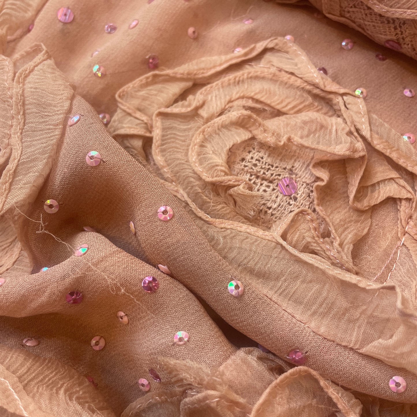 Blush rose sequin silk