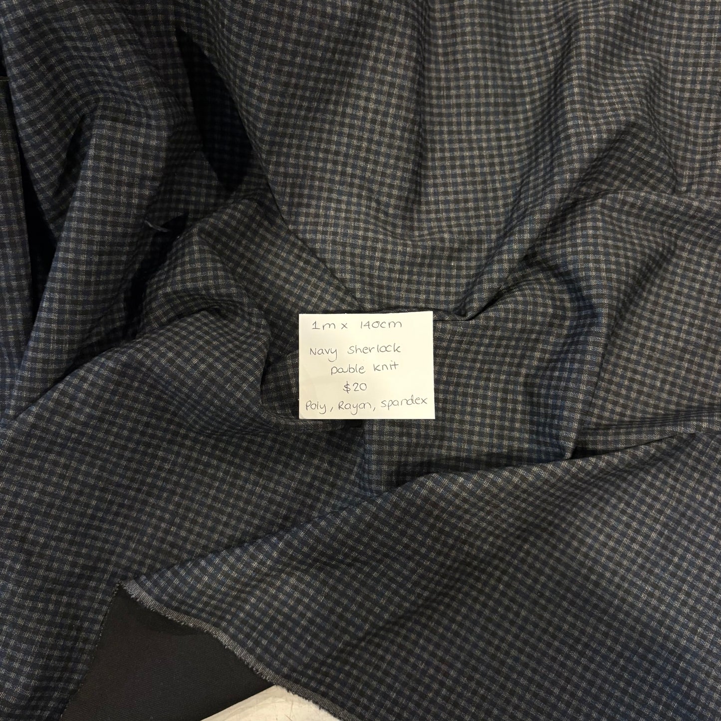 1m Navy Sherlock Double Knit