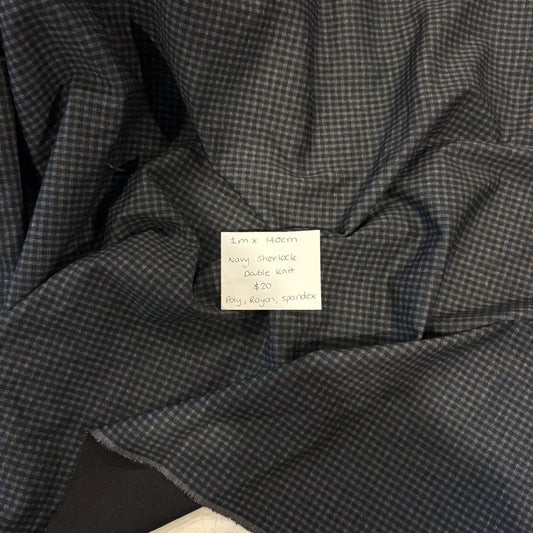 1m Navy Sherlock Double Knit