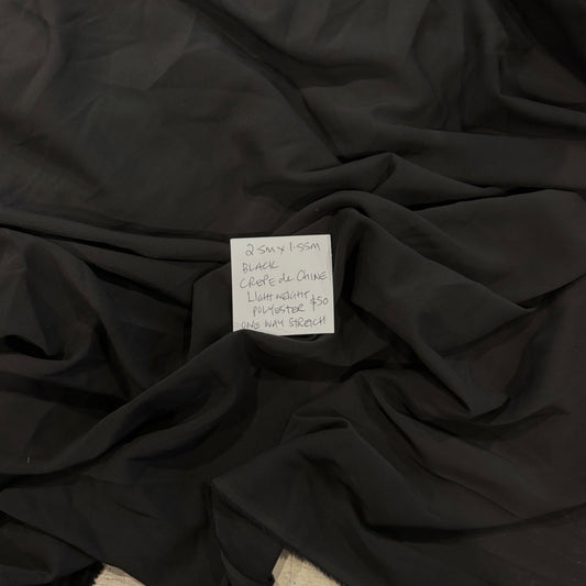2.5m Black Crepe De Chine