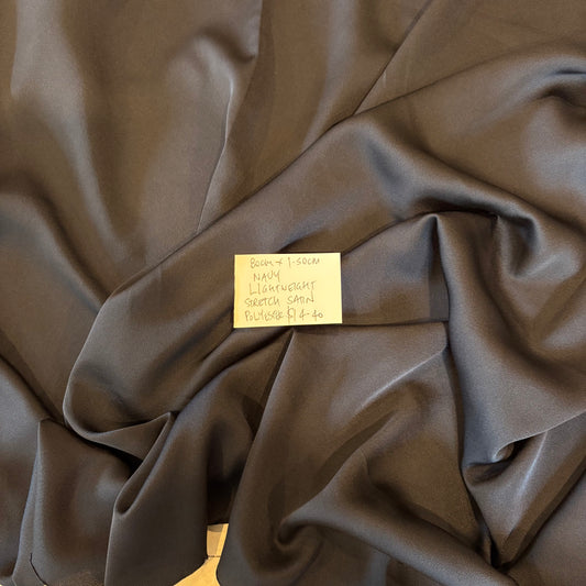 80cm Navy Stretch Satin