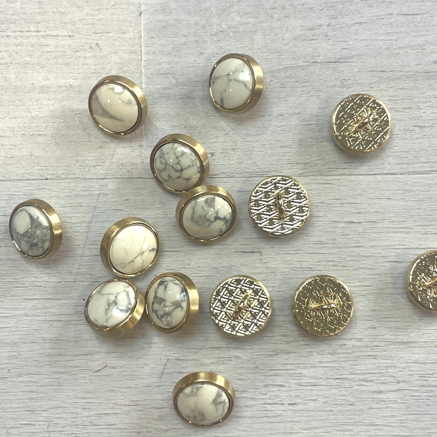 12mm white marble dome shank button