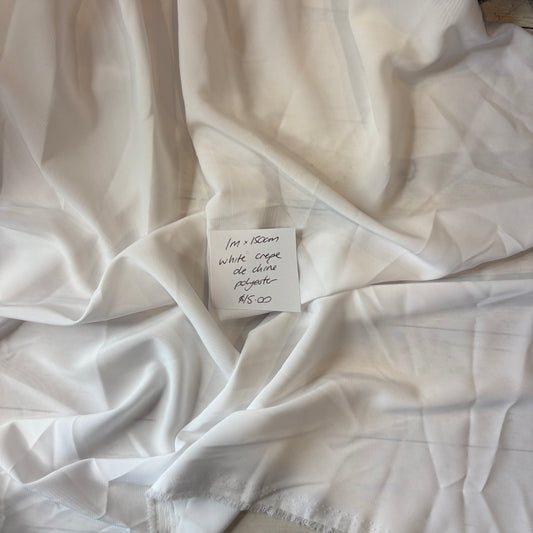 1m White Crepe De Chine
