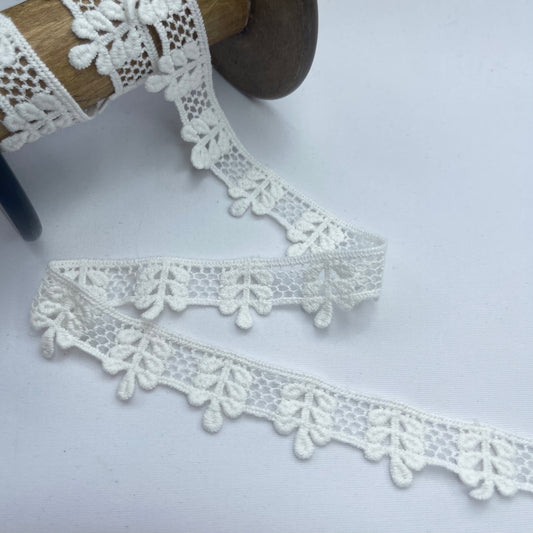 Polly White 25mm Guipure Cotton Lace