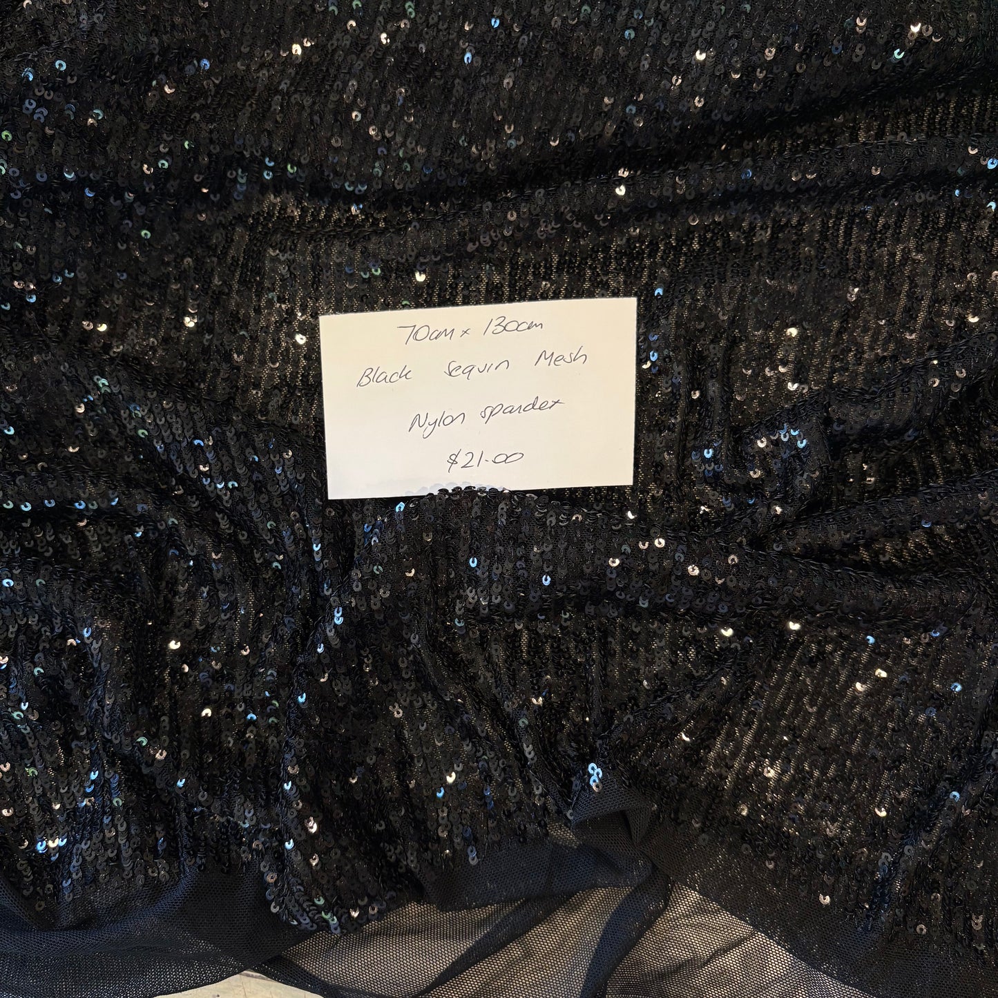 70cm Black Sequin Mesh