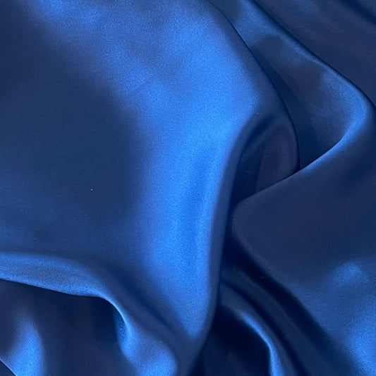Deep ocean blue Silk Satin
