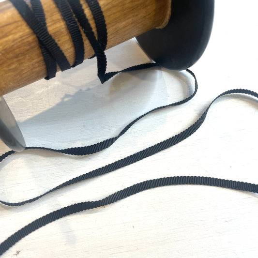 black 4mm grossgrain ribbon