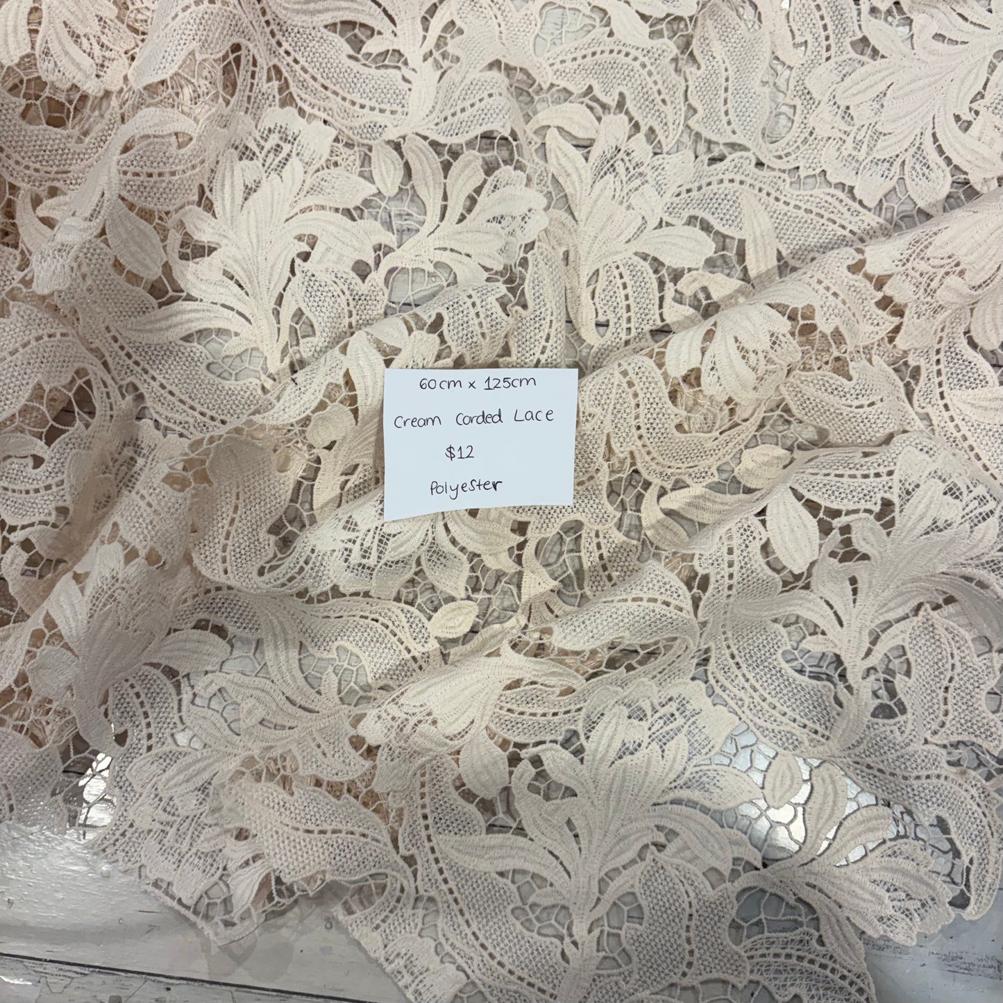 60cm Cream Corded Lace