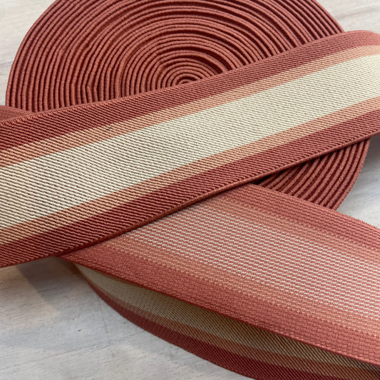 50mm sienna stripe Braided Elastic