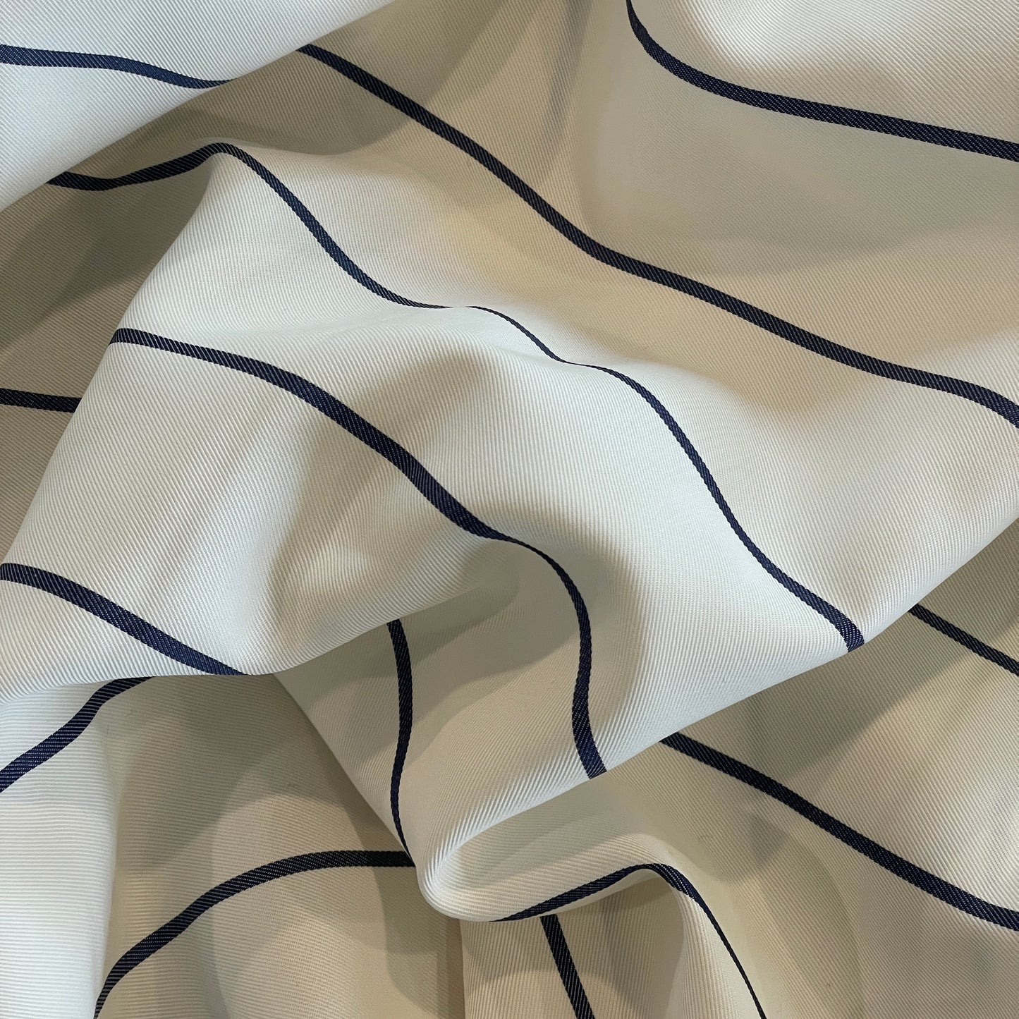 Nautical stripe viscose Twill Suiting