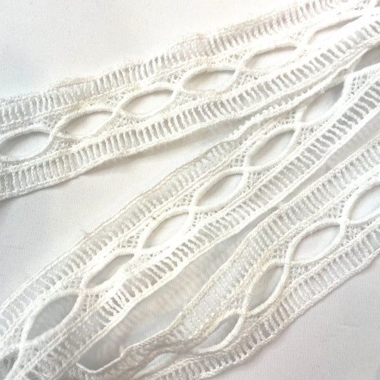 White eyelet insertion lace