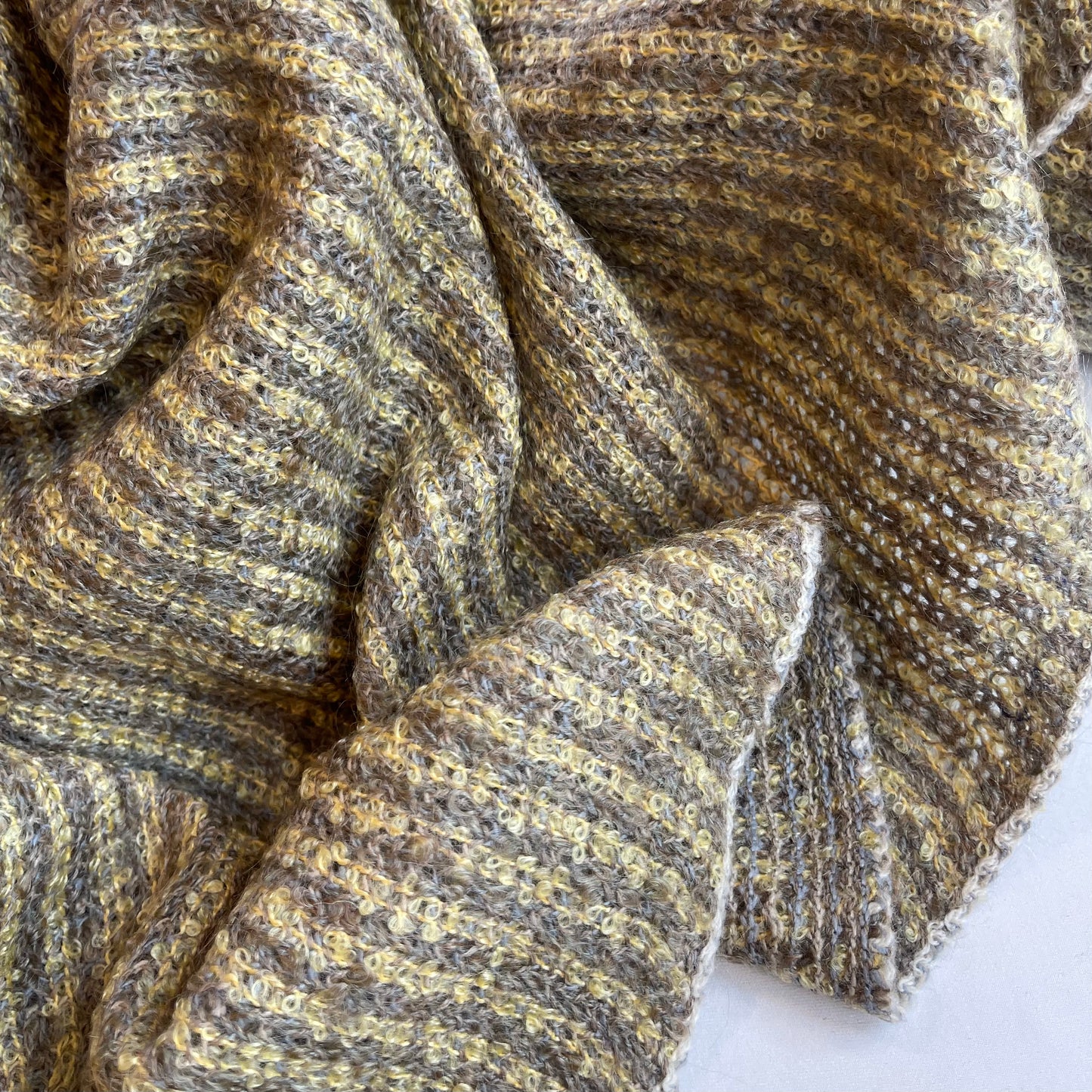 Wafer Stripe Mohair Blend Italian Boucle