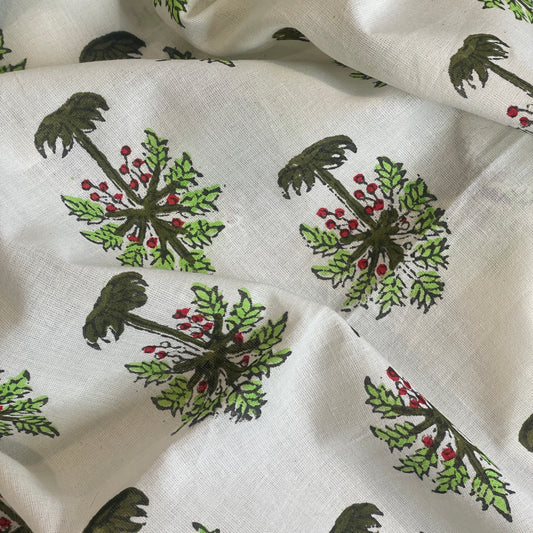 Sun temple block print cotton voile