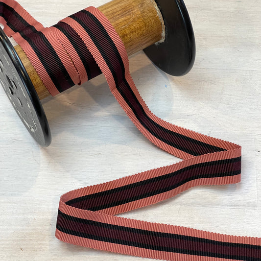 Black Forest Stripe 20mm Gross Grain Ribbon