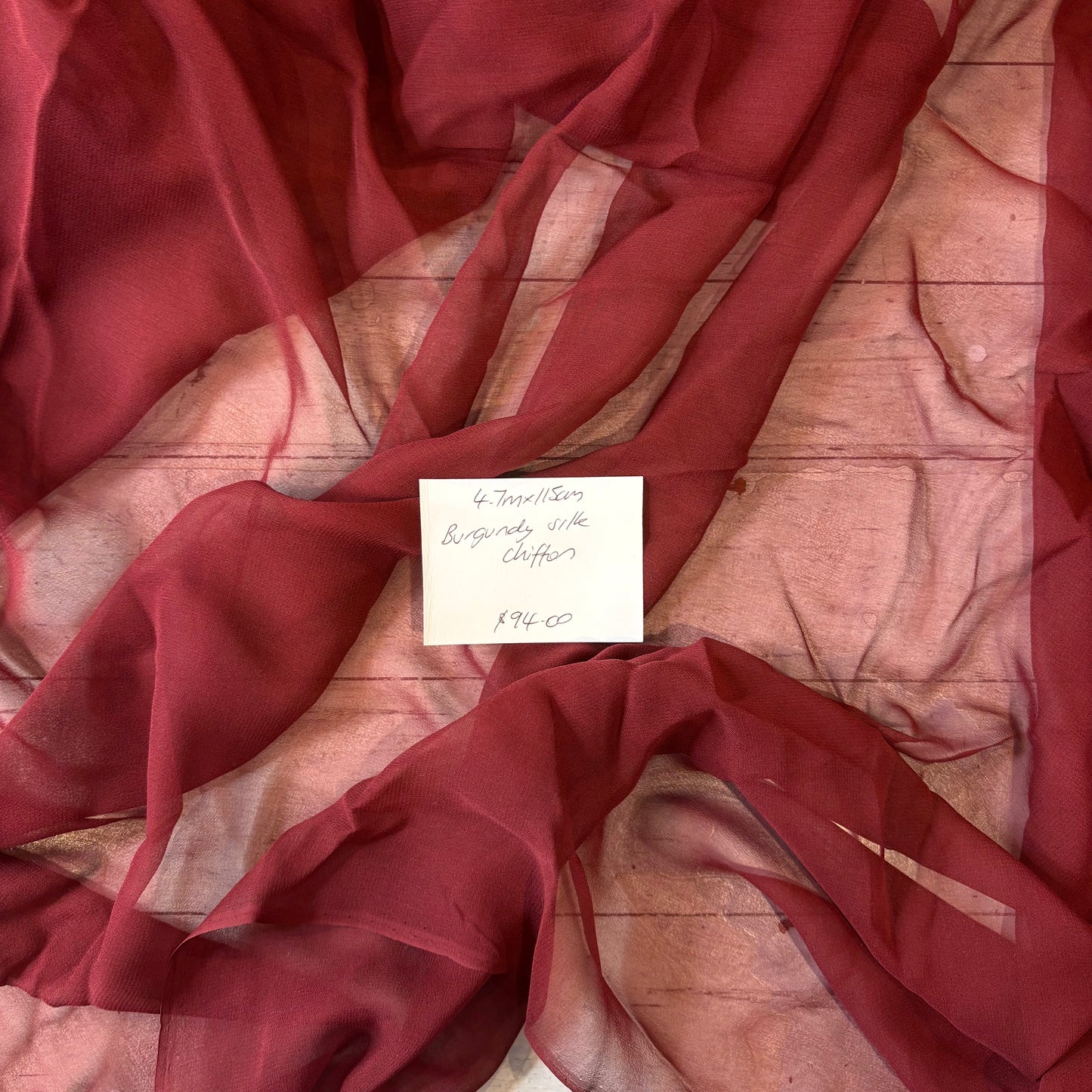 4.7m Burgundy Silk Chiffon