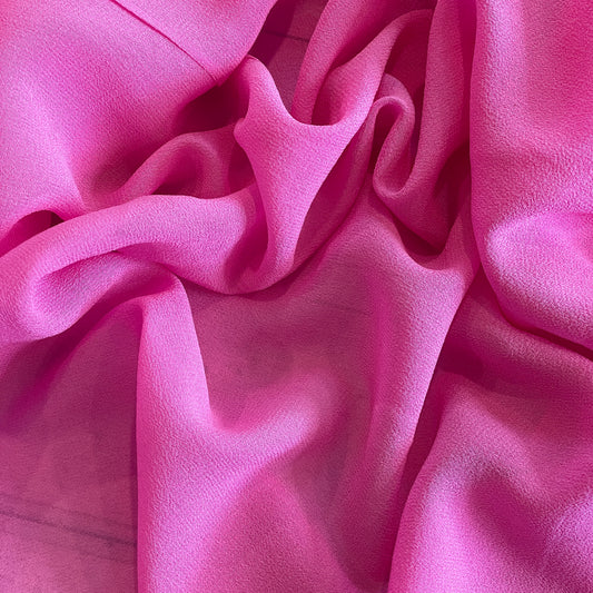 Lipstick pink silk georgette