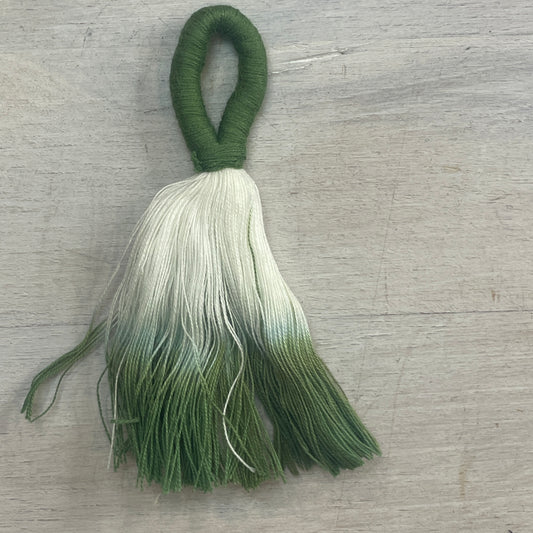 Khaki veregated 75mm cotton  tassel