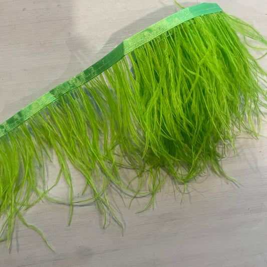 90cm ostrich feather trim lime