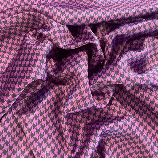 purple houndstooth  stretch satin