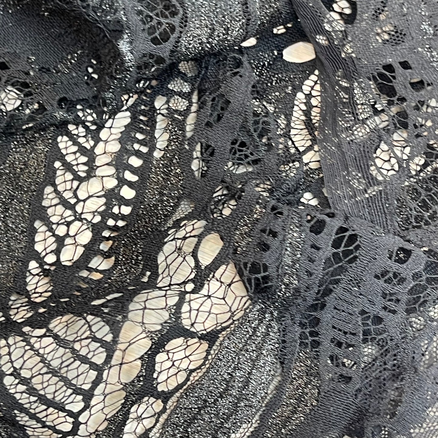 Web of time black lurex lace