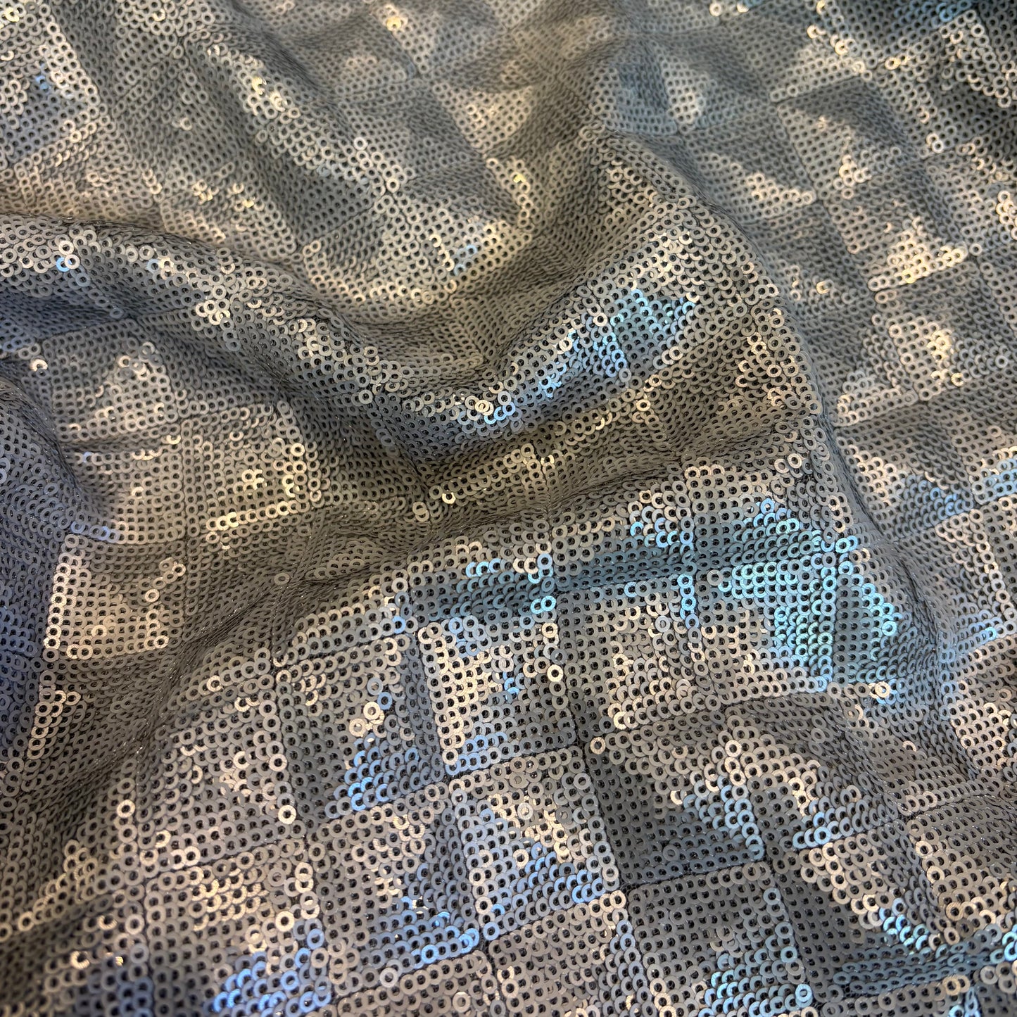 Grid town silver Sequin mesh