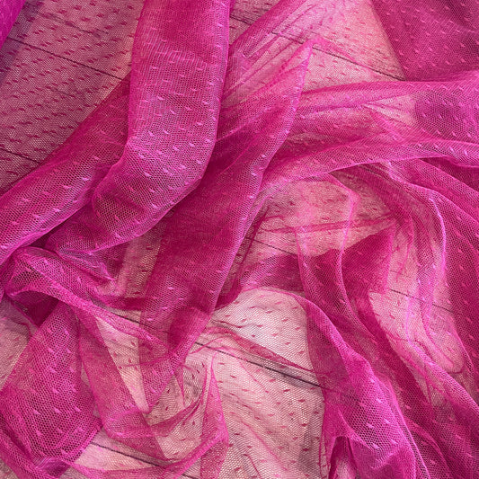 Fuchsia fine hail Spotted Tulle