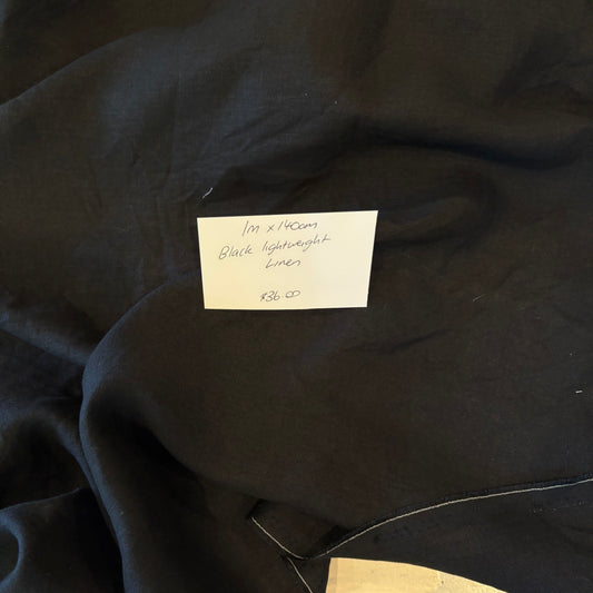 1m Black light weight linen
