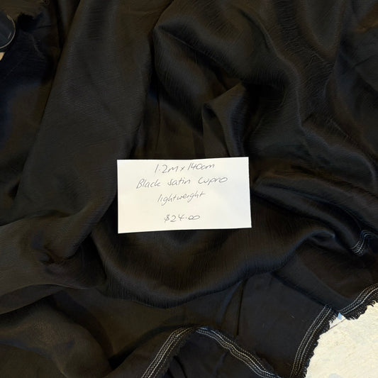 1.2m Black Satin Cupro