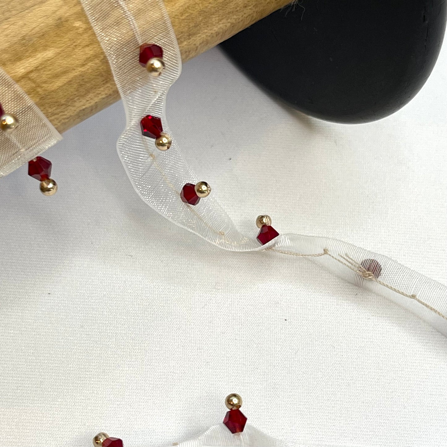 Ruby Glass Small Beaded Trims