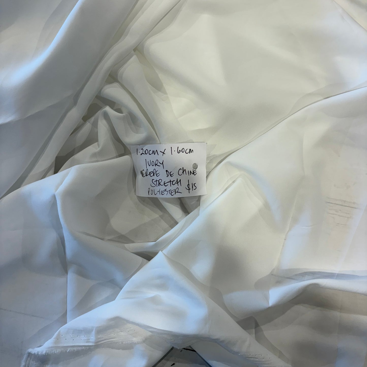 1.20m Ivory Stretch Crepe De Chine