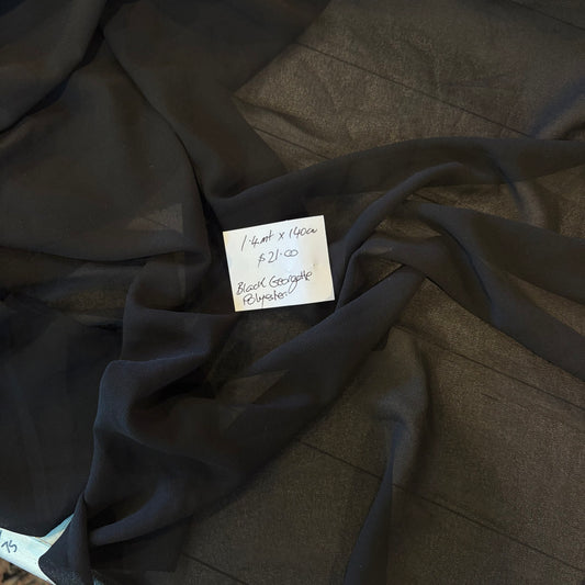 1.4m Black Georgette