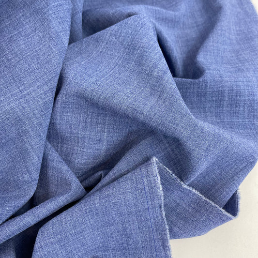 70cm Chambray BlueLightweight Stretch Wool