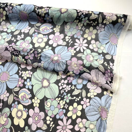 Groovy Bloom Crinkle Silk Chiffon