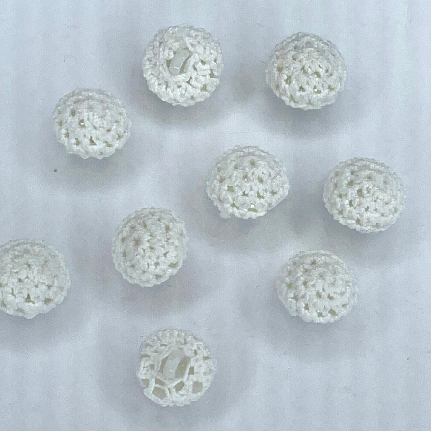 15mm Ivory Cotton Crochet Cover Button