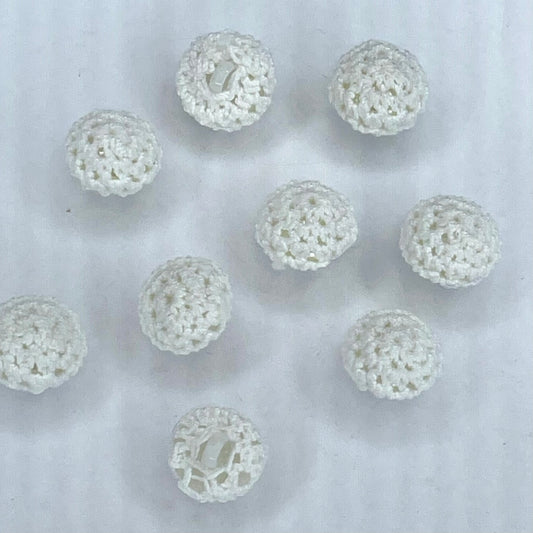 15mm Ivory Cotton Crochet Cover Button