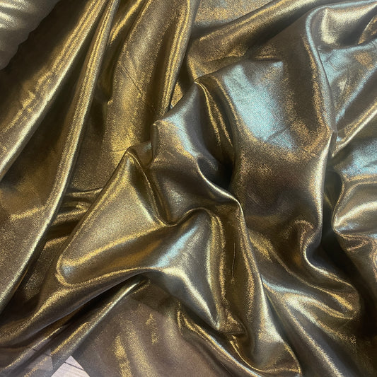 Disco metallic gold foil Silk Chiffon