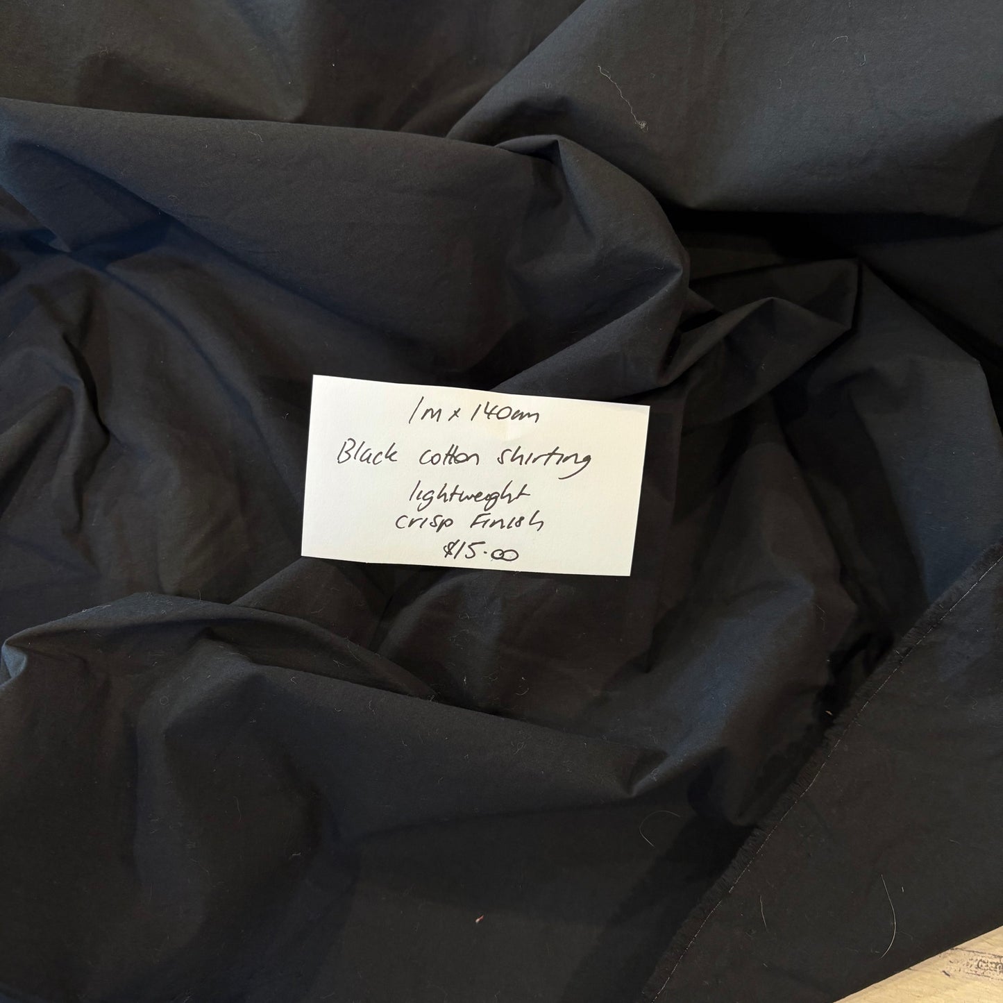 1m Black Cotton Shirting