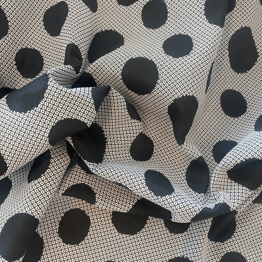 1m black coin spot brocade