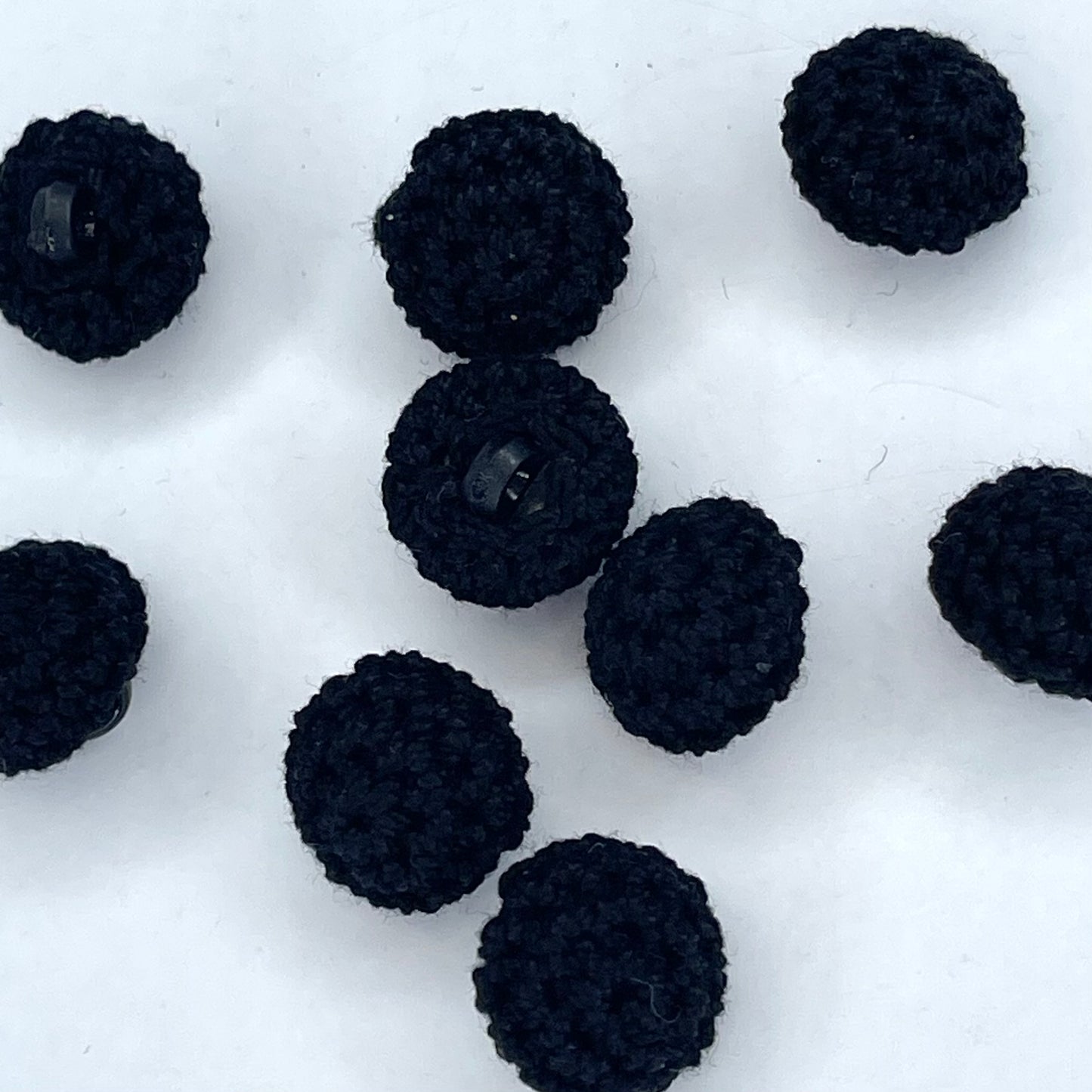 15mm Black Cotton Crochet Cover Button