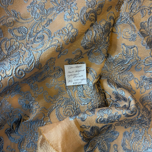 1.3m Peach Jacquard Lightweight Brocade