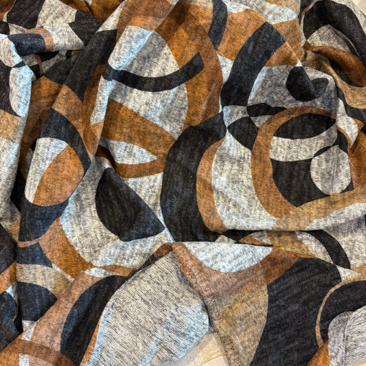 80cm Brown Circles Brushed Knit