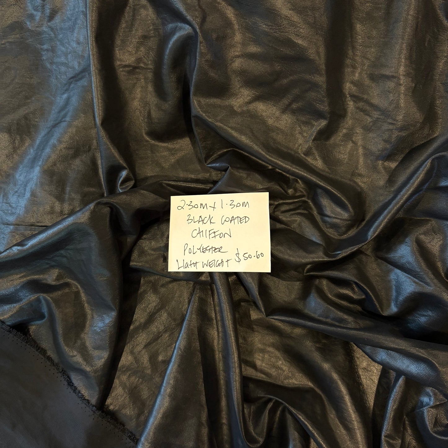 2.3m Black Coated Chiffon