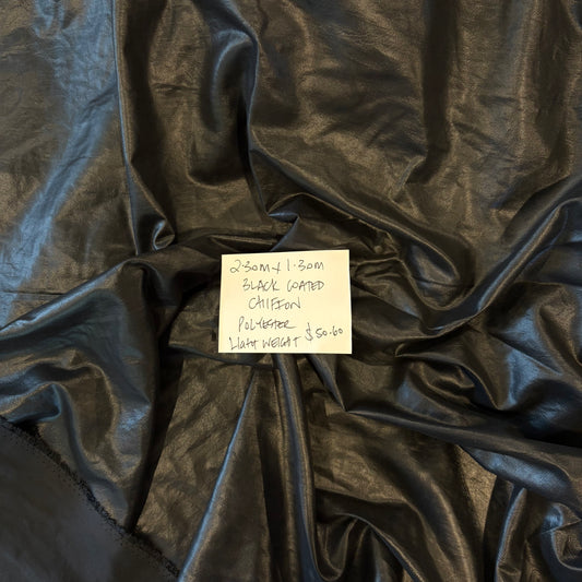 2.3m Black Coated Chiffon